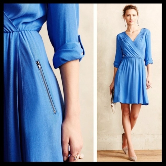 Anthropologie Maeve Crepe Wrap Dress - Picture 2 of 8